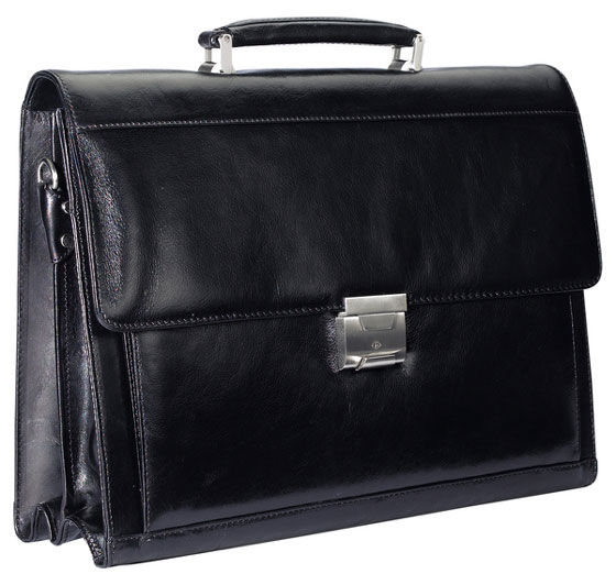 black leather briefcase